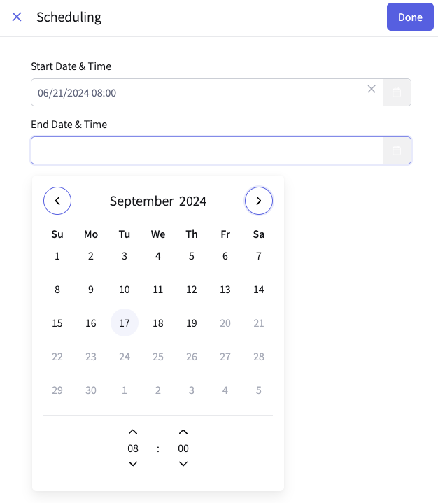 Scheduling selectors.