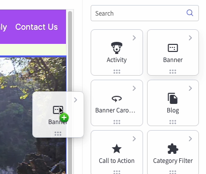 content palette drag screenshot.