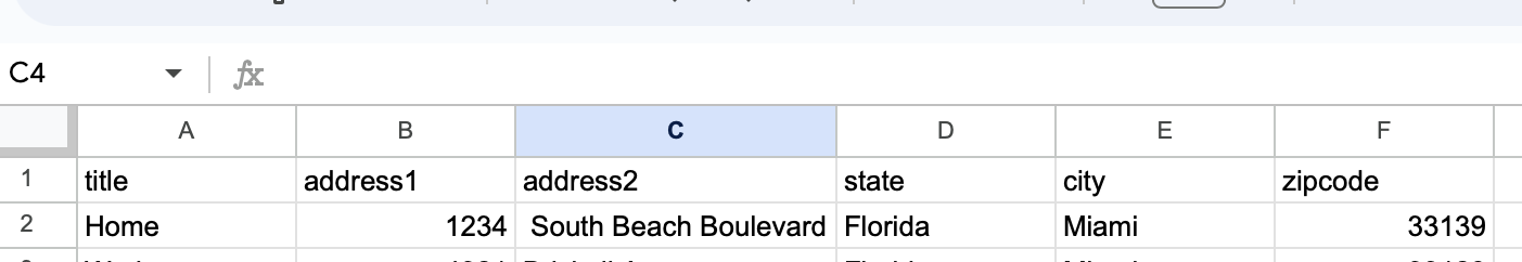 New dummy row on new spreadsheet.