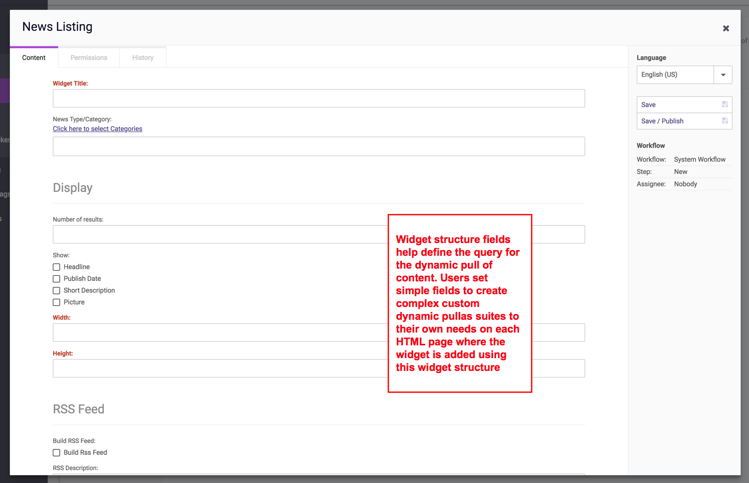 Widget Content Type Field Parameters