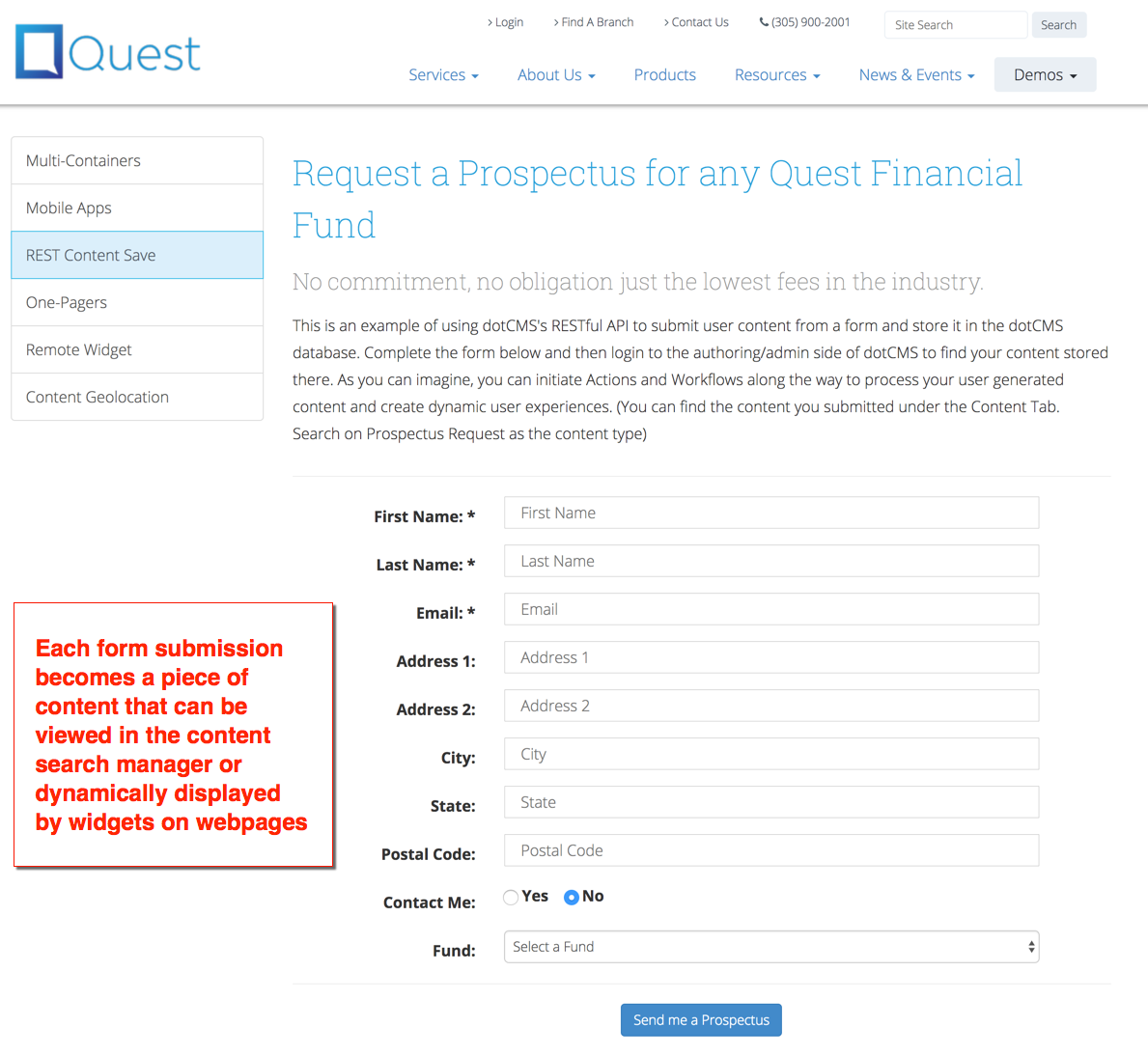 Completed Request Prospectus Form